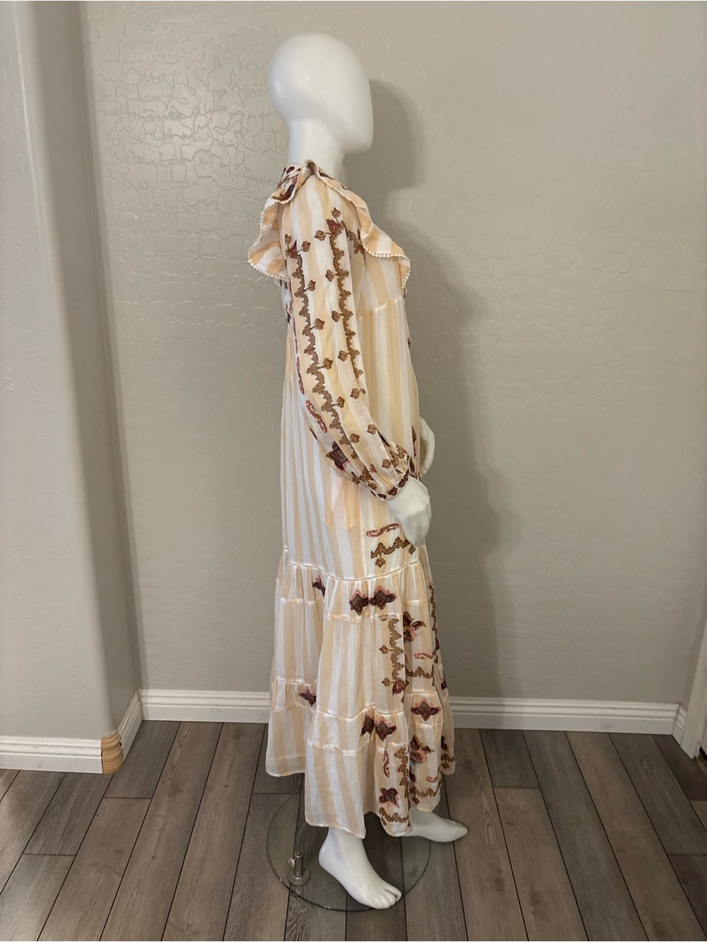 Farm Rio Jacquard Embroidered Ikat Long Sleeve Midi Dress XS - Picture 8 of 16